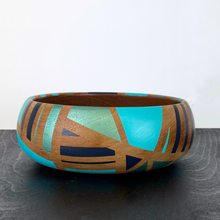 Load image into Gallery viewer, Fruit bowl - hand-painted vintage wooden bowl
