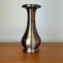 Load image into Gallery viewer, Monochrome handpainted wooden vase