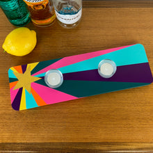 Load image into Gallery viewer, wooden candle tealight holder handpainted in rainbow colours and a gold star