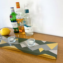 Load image into Gallery viewer, Tabletop Tealight Stand - green and gold