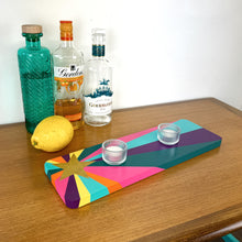 Load image into Gallery viewer, wooden candle tealight holder handpainted in rainbow colours and a gold star