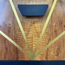 Load image into Gallery viewer, vintage upcycled drinks cabinet in black and gold