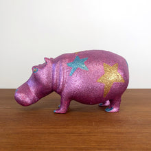 Load image into Gallery viewer, Wooden Hippo - upcycled vintage animal