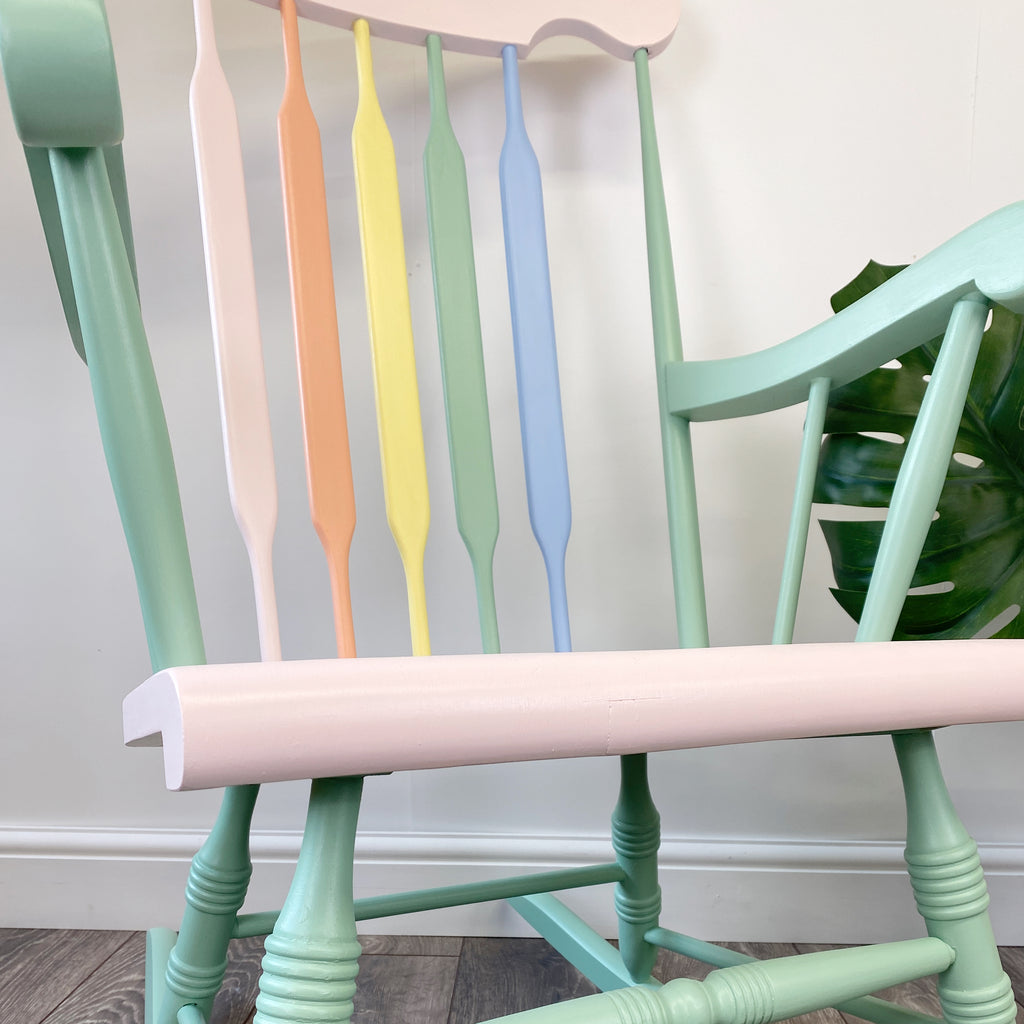 Multi coloured rocking chair
