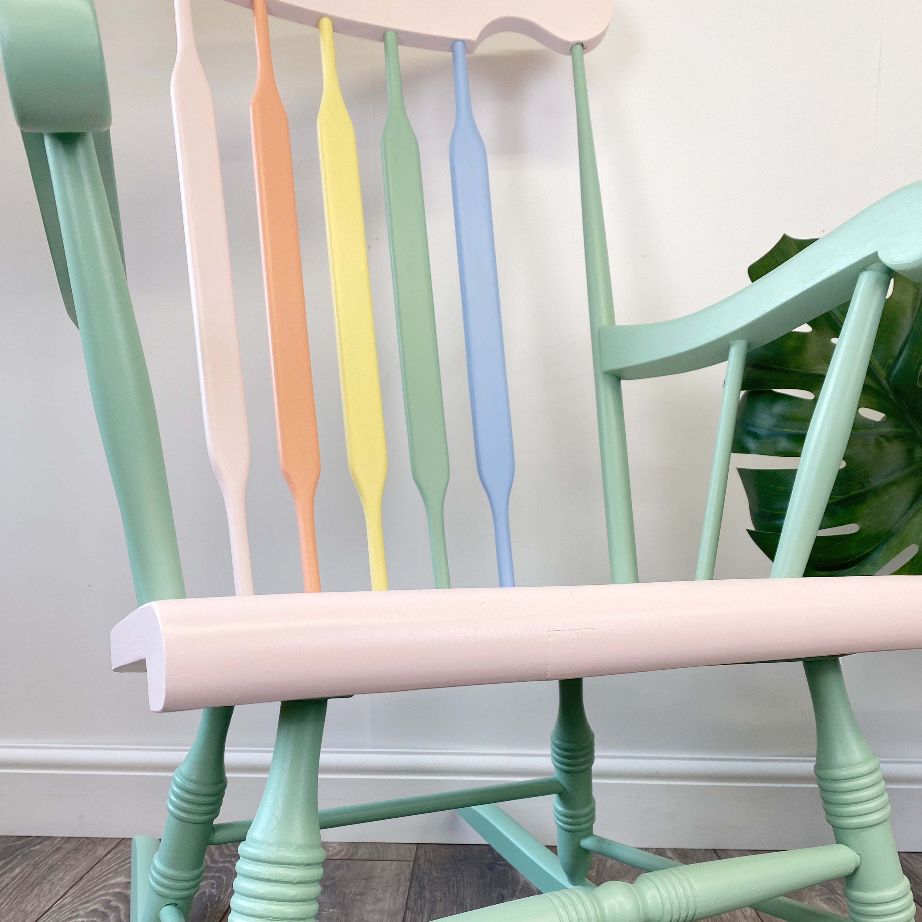 Multi coloured rocking chair