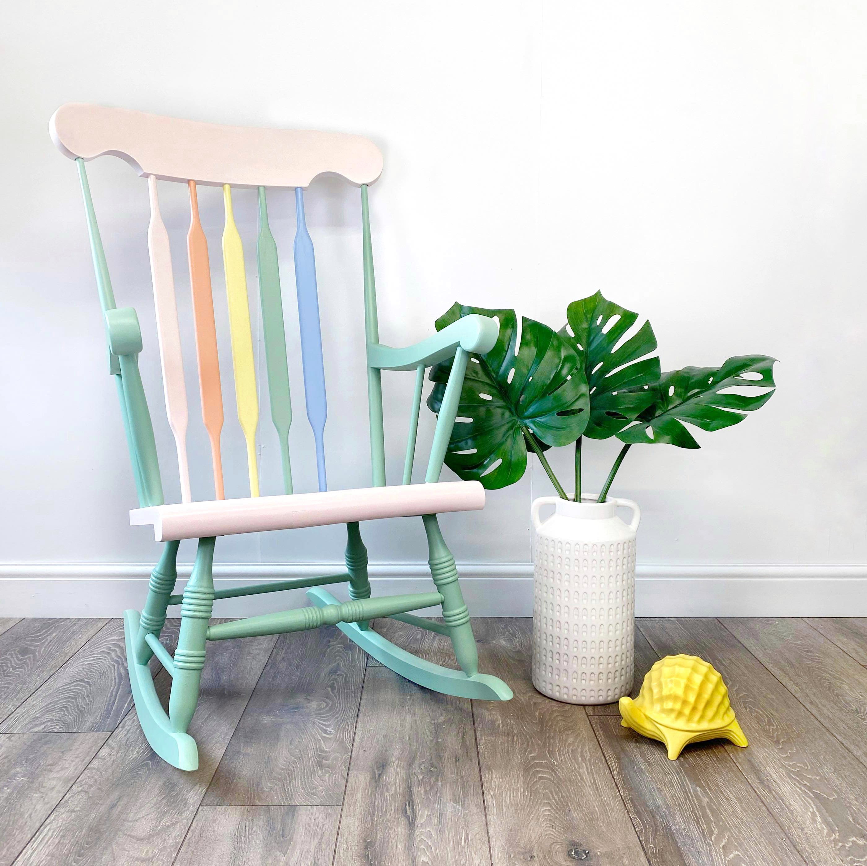Multi coloured rocking chair