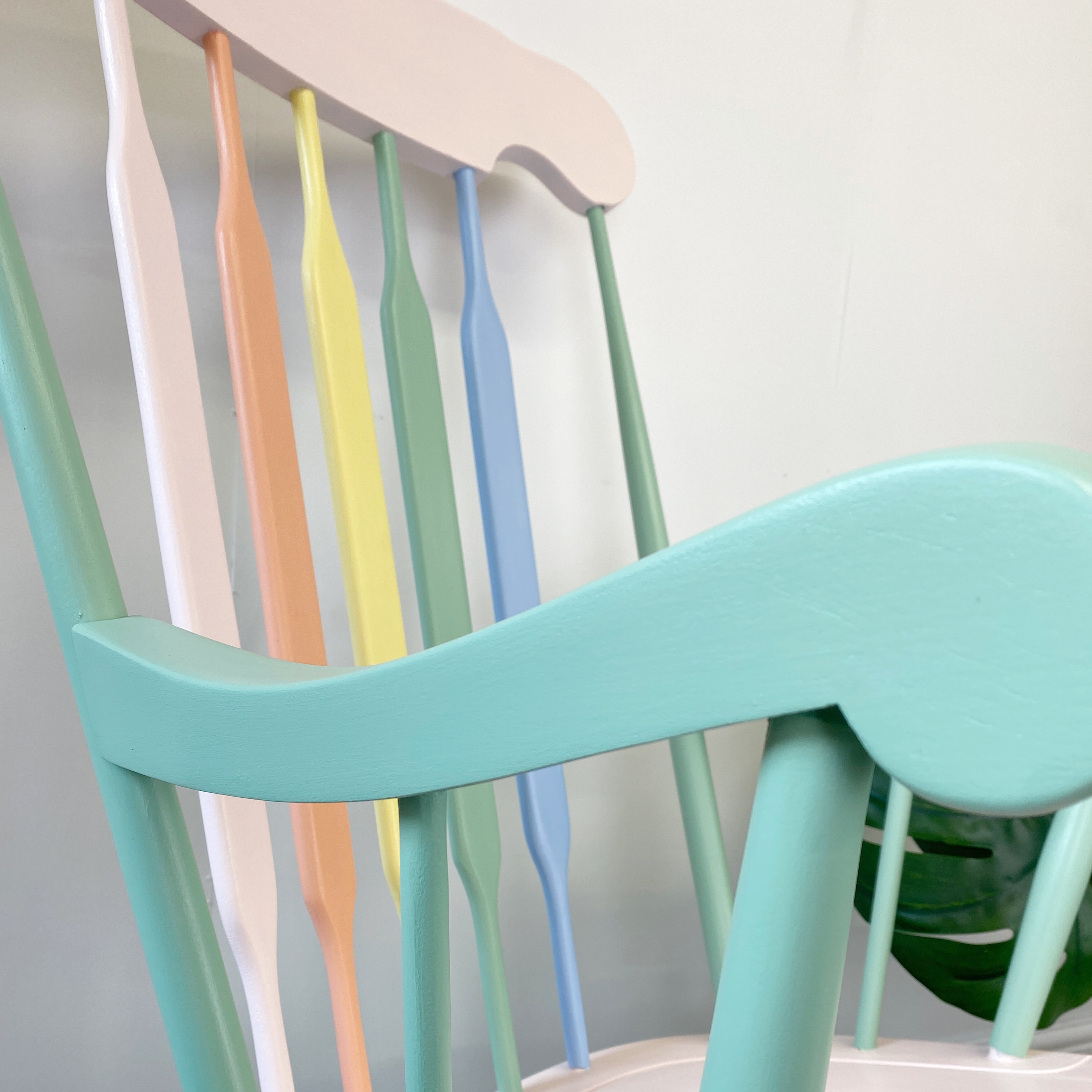 Multi coloured rocking chair
