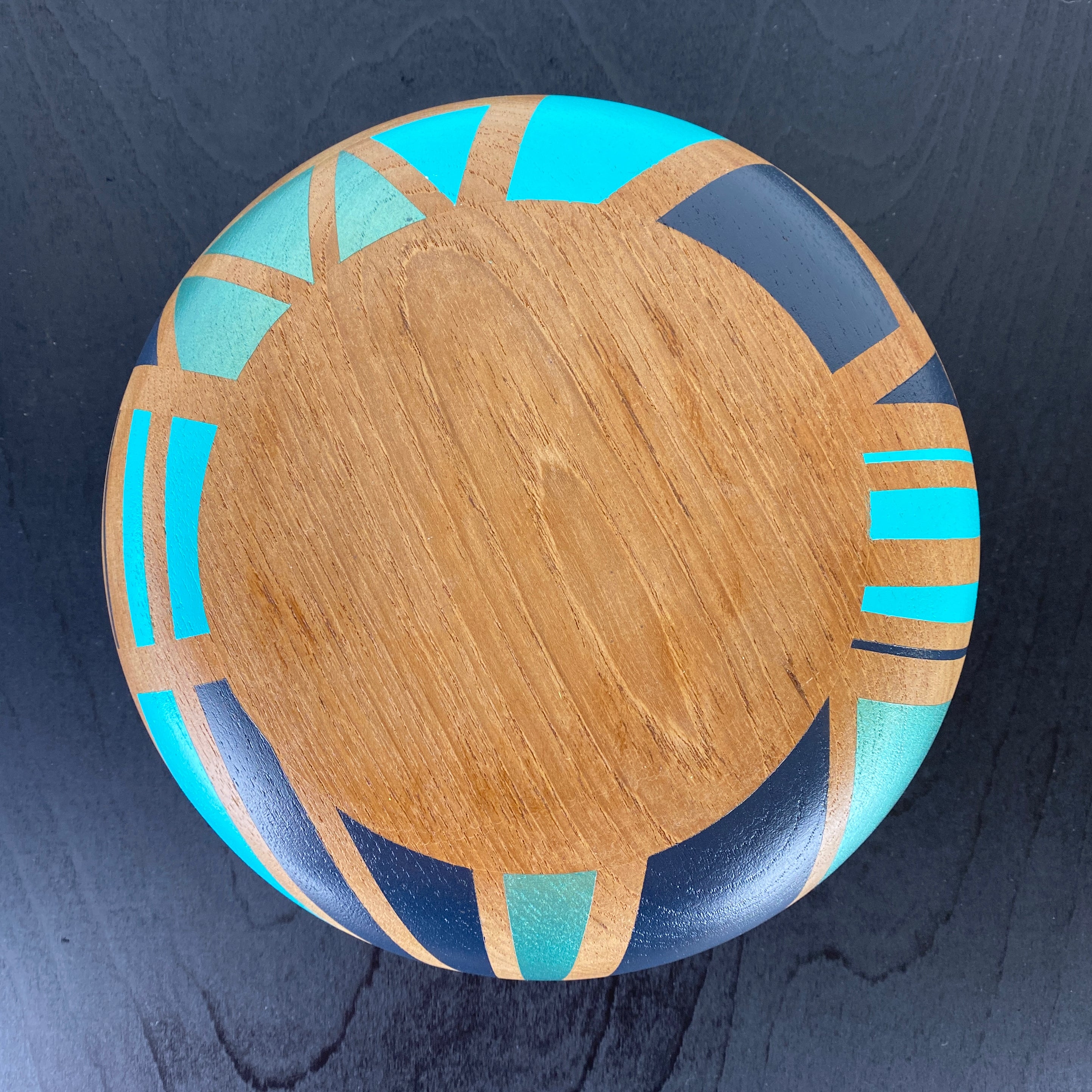 Fruit bowl - hand-painted vintage wooden bowl
