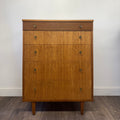 mid century chest of five drawers