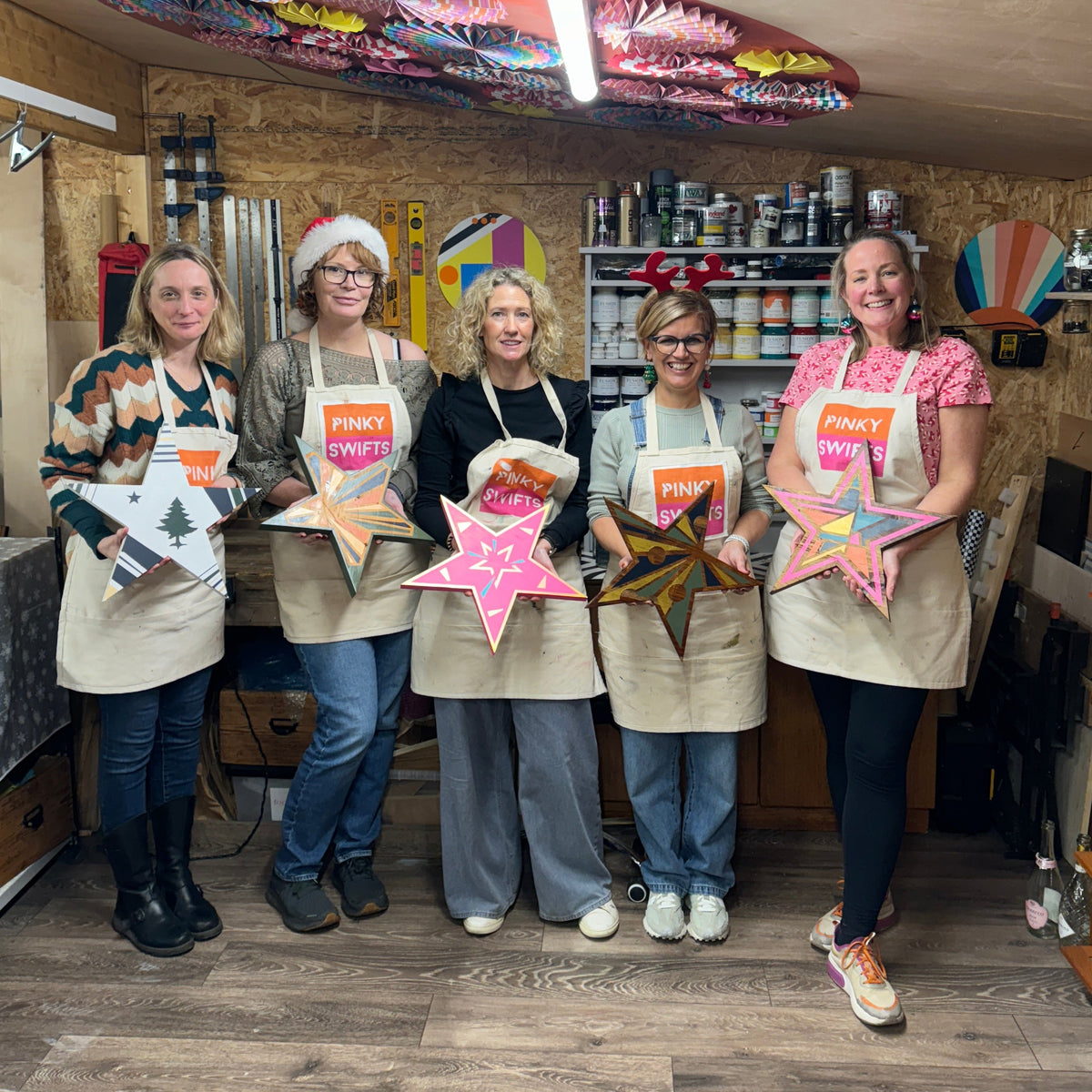 Handpainted Christmas stars from pinkyswifts