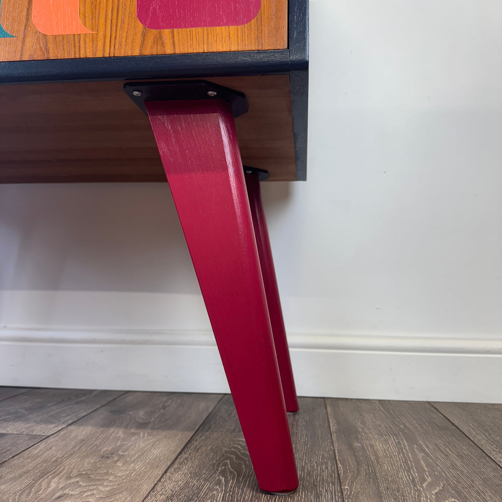 Go Plan cabinet with added oak legs from the hairpin legs co