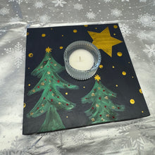 Load image into Gallery viewer, handpainted christmas tealight stand
