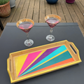 Colourful Handpainted Cocktail Tray | Handmade UK