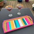 Colourful Handpainted Cocktail Tray | Handmade UK